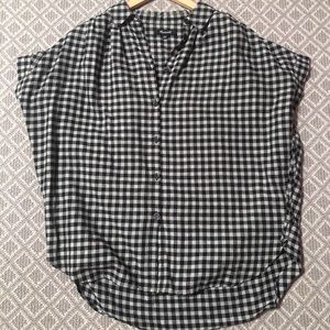 Madewell Black and Grey Flannel Button Down